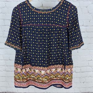 Anthropologie Mina Embroidered Top